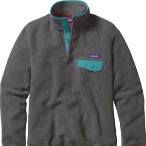 Patagonia synchilla grey/teal pullover